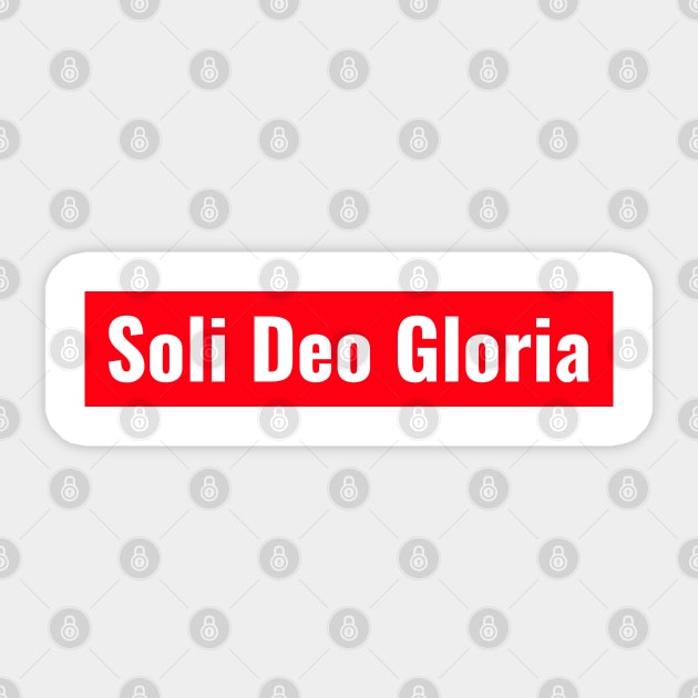Soli Deo Gloria block shirt Minimal design Christian apparel. Sticker by Patrickchastainjr